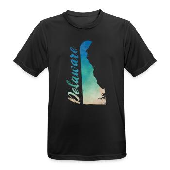 Delaware - Männer T-Shirt atmungsaktiv - Schwarz - Vorne - AI Model Male 178 light (178cm)