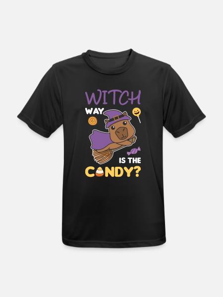 Capybara Hexen Witch way is the candy Happy - Männer T-Shirt atmungsaktiv - Schwarz