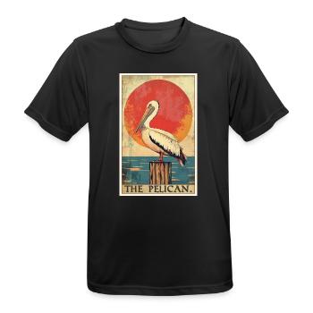 Pelikane Pelikan - Männer T-Shirt atmungsaktiv - Schwarz - Vorne - AI Model Male 178 light (178cm)