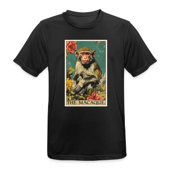 Makaken Makake - Männer T-Shirt atmungsaktiv - Schwarz - Vorne - AI Model Male 178 light (178cm)