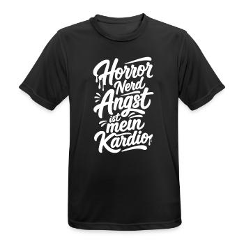 Horror Nerd Filmabend Comic Szene - Männer T-Shirt atmungsaktiv - Schwarz - Vorne - AI Model Male 178 light (178cm)
