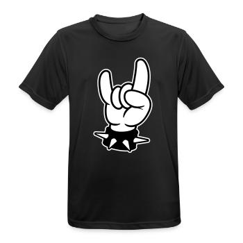 metal hand rock - Männer T-Shirt atmungsaktiv - Schwarz - Vorne - AI Model Male 178 light (178cm)