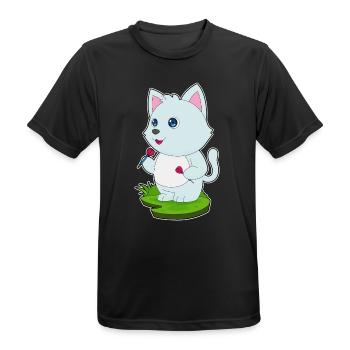 Katze Dart Dartpfeil - Männer T-Shirt atmungsaktiv - Schwarz - Vorne - AI Model Male 178 light (178cm)