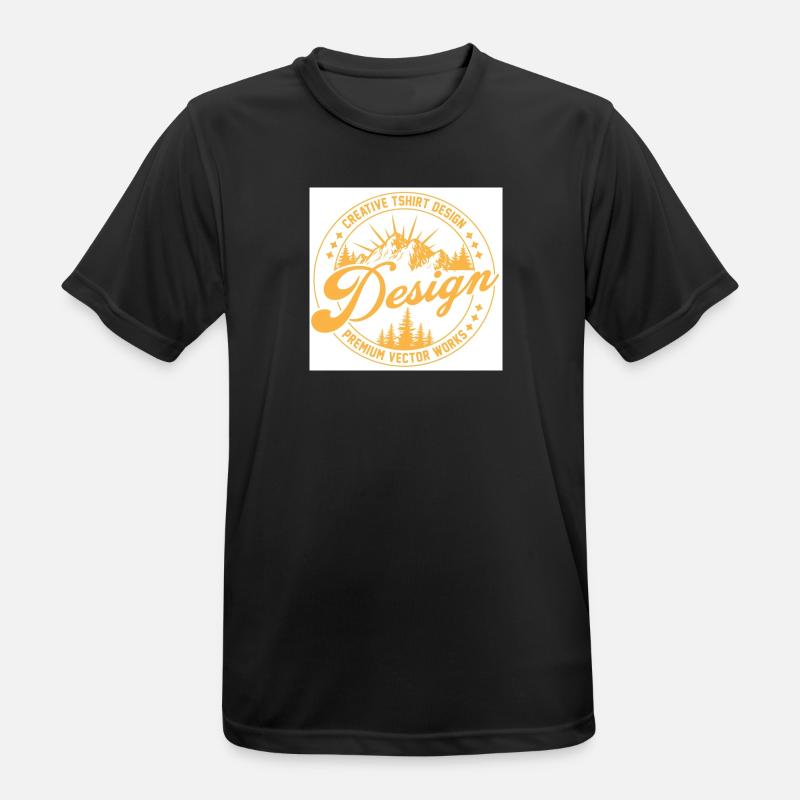 Berglandschaft Script Design - Männer T-Shirt atmungsaktiv - Schwarz