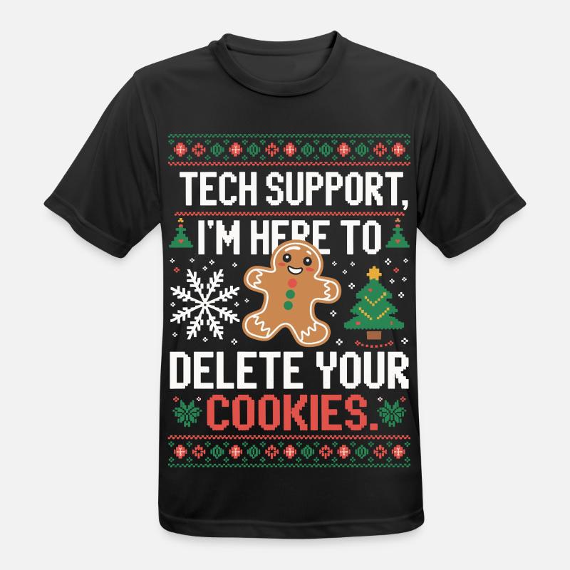 Tech Support Cookie Saying - Men's Breathable T-Shirt - black