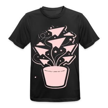 Pastellpapierflug Blütenzauber - Männer T-Shirt atmungsaktiv - Schwarz - Vorne - AI Model Male 178 light (178cm)