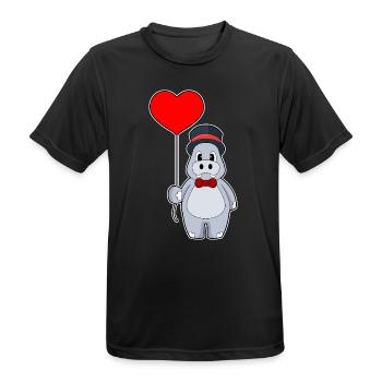 Hippopotame marié ballon mariage - T-shirt respirant Homme - noir - Devant - AI Model Male 178 light (178cm)