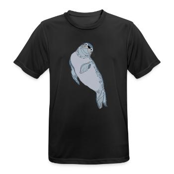 Robbe Seehund - Männer T-Shirt atmungsaktiv - Schwarz - Vorne - AI Model Male 178 light (178cm)