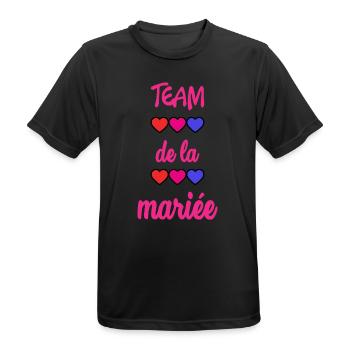 EVJF. MARIEE. TEAM. TEAM MARIEE. FUTURE MARIEE - T-shirt respirant Homme - noir - Devant - AI Model Male 178 light (178cm)