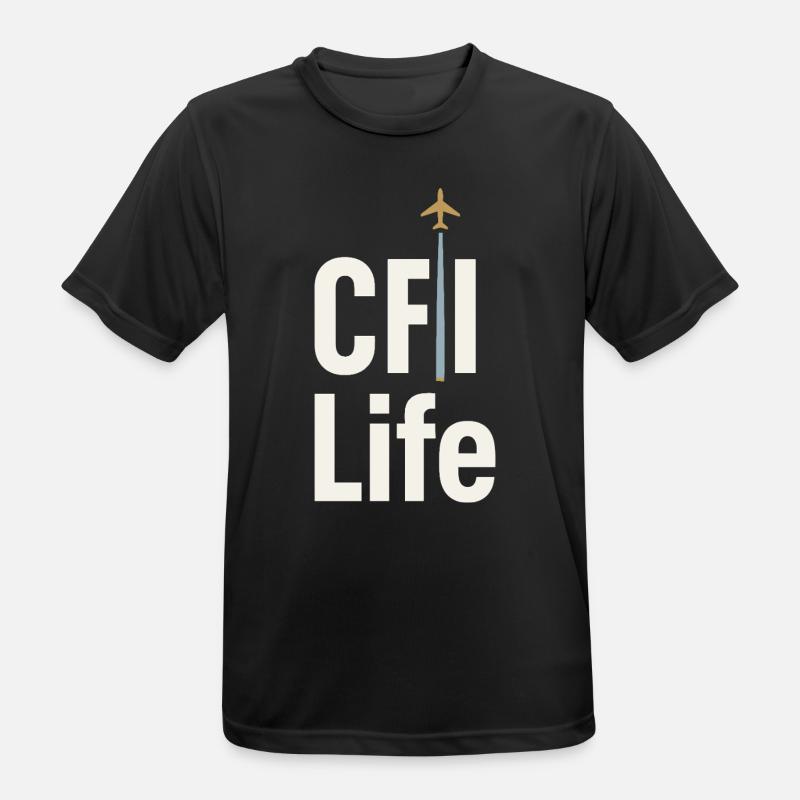 Fluglehrer Cfi Pilot Luftfahrtlehrer - Männer T-Shirt atmungsaktiv - Schwarz