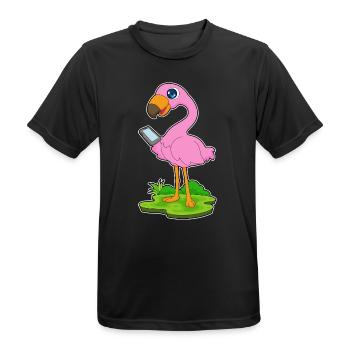 Flamingo Smartphone - Men's Breathable T-Shirt - black - Front - AI Model Male 178 light (178cm)