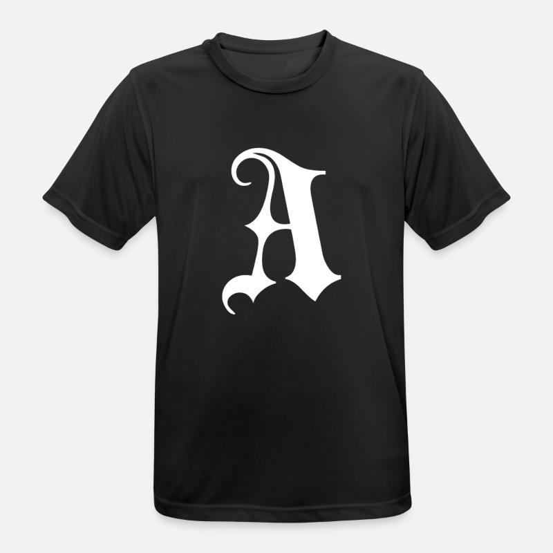 Gothic Monogram A Script - Men's Breathable T-Shirt - black