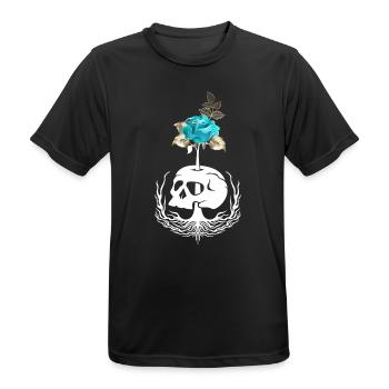 Gothic Wicca Goth Okkult Skullmystic Blumen - Männer T-Shirt atmungsaktiv - Schwarz - Vorne - AI Model Male 178 light (178cm)