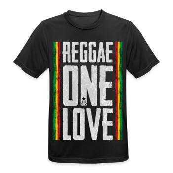 Reggae Love Design with Banner - Men's Breathable T-Shirt - black - Front - AI Model Male 178 light (178cm)