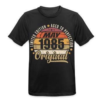 Design Vintage Mai 1985 Édition Limitée Mai 1985 - T-shirt respirant Homme - noir - Devant - AI Model Male 178 light (178cm)