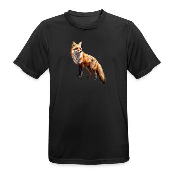 Roter Fuchs – Wildtier Alpen Design - Männer T-Shirt atmungsaktiv - Schwarz - Vorne - AI Model Male 178 light (178cm)