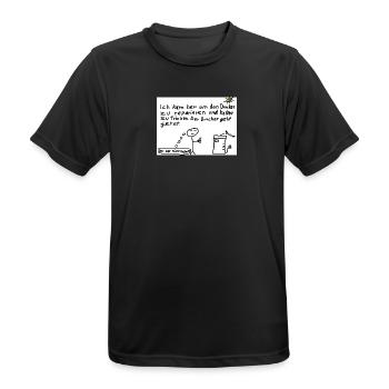 Druckerreparatur mit Kaffeewitz - Männer T-Shirt atmungsaktiv - Schwarz - Vorne - AI Model Male 178 light (178cm)