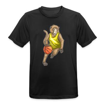 Affe Basketballspieler Basketball - Männer T-Shirt atmungsaktiv - Schwarz - Vorne - AI Model Male 178 light (178cm)