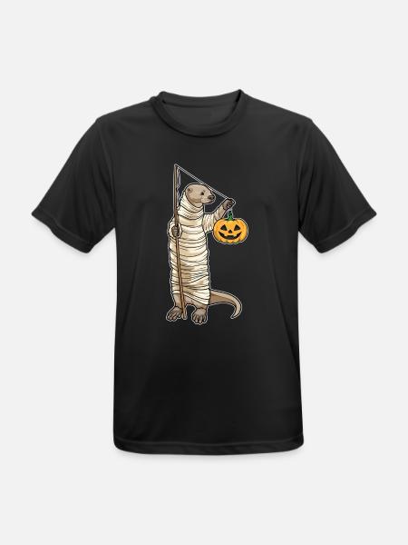 Otter Halloween Fishing - Men's Breathable T-Shirt - black
