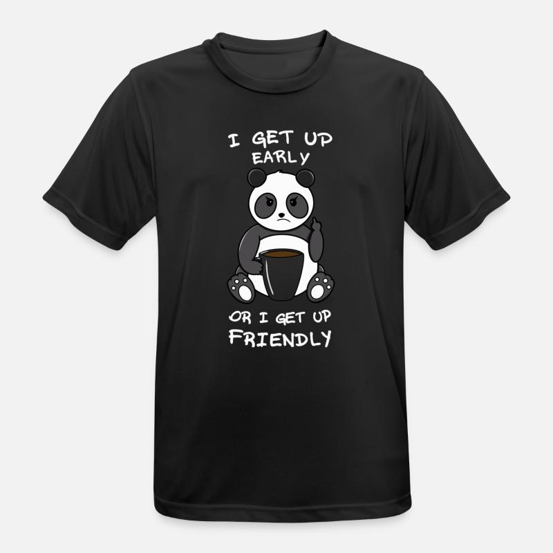 Früh oder freundlich - Männer T-Shirt atmungsaktiv - Schwarz
