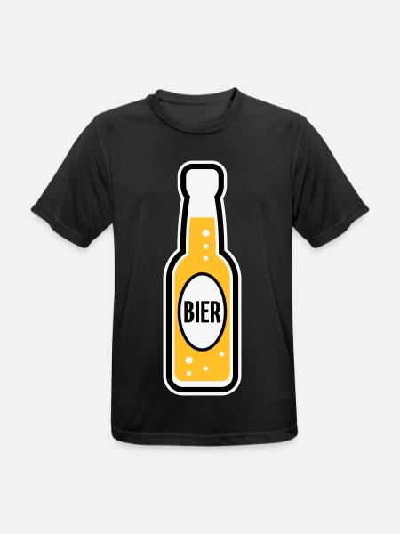 Bierflasche (Bier / Bierchen / POS 3C) - Männer T-Shirt atmungsaktiv - Schwarz
