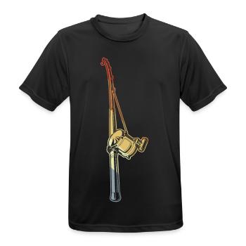 Vintage Angelrute - Männer T-Shirt atmungsaktiv - Schwarz - Vorne - AI Model Male 178 light (178cm)