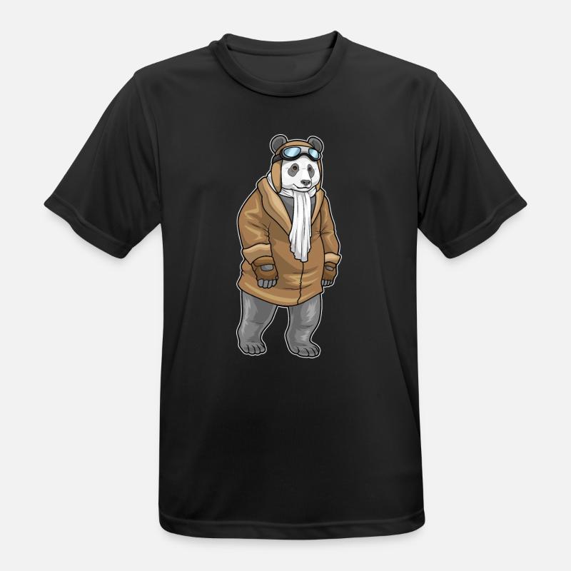 Panda Pilot Cap - Men's Breathable T-Shirt - black