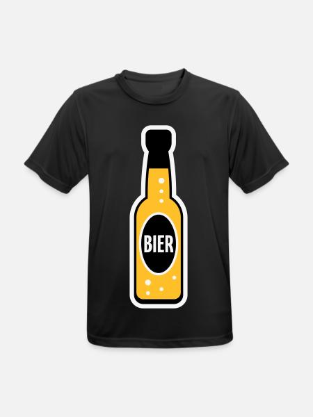 Bierflasche (Bier / Bierchen / NEG 3C) - Männer T-Shirt atmungsaktiv - Schwarz