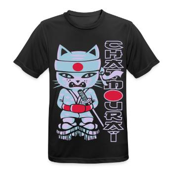 Chat mouraï flex - Männer T-Shirt atmungsaktiv - Schwarz - Vorne - AI Model Male 178 light (178cm)