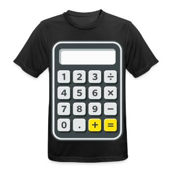 Calculatrice Costume Carnaval Nerd - T-shirt respirant Homme - noir - Devant - AI Model Male 178 light (178cm)
