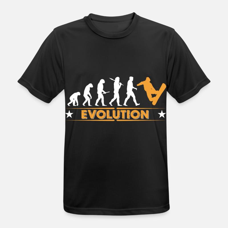 Snowboard Evolution - orange/weiss - Men's Breathable T-Shirt - black