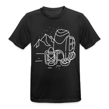 Randonnée en montagne - T-shirt respirant Homme - noir - Devant - AI Model Male 178 light (178cm)