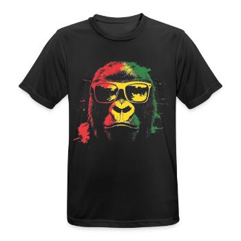 Lunettes de soleil Gorilla Monkey Africa Colors - T-shirt respirant Homme - noir - Devant - AI Model Male 178 light (178cm)