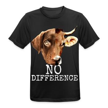 No Difference Pro Vegan Vegetan Tierschutz - T-shirt respirant Homme - noir - Devant - AI Model Male 178 light (178cm)
