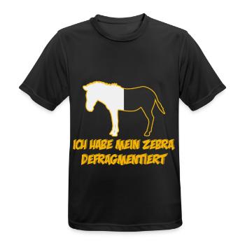 Zebra Defragmentiert Informatiker - Männer T-Shirt atmungsaktiv - Schwarz - Vorne - AI Model Male 178 light (178cm)