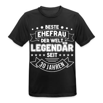 30 Jahre Ehe Ehefrau Perlenhochzeit Geschenk - Männer T-Shirt atmungsaktiv - Schwarz - Vorne - AI Model Male 178 light (178cm)