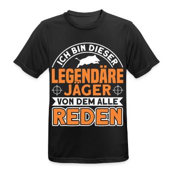 Jäger Jagd Jagen Geschenk - Männer T-Shirt atmungsaktiv - Schwarz - Vorne - AI Model Male 178 light (178cm)