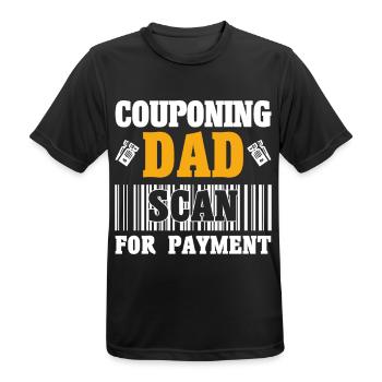 Gutschein Shopper Rabatt Couponer Rabattverkauf - Männer T-Shirt atmungsaktiv - Schwarz - Vorne - AI Model Male 178 light (178cm)