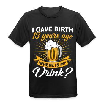 13. Geburtstag Bier Trinken Mutter Mama - Männer T-Shirt atmungsaktiv - Schwarz - Vorne - AI Model Male 178 light (178cm)