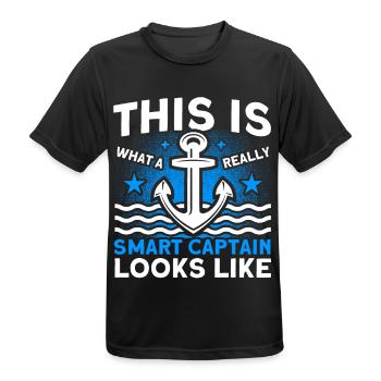 Amateurs de bateau Capitaine de bateau Capitaines - T-shirt respirant Homme - noir - Devant - AI Model Male 178 light (178cm)