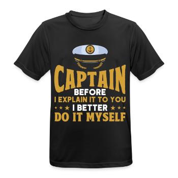 Amoureux du bateau Capitaine de bateau Capitaines - T-shirt respirant Homme - noir - Devant - AI Model Male 178 light (178cm)
