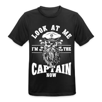 Amateurs de bateau Capitaine de bateau Capitaine Capitaines - T-shirt respirant Homme - noir - Devant - AI Model Male 178 light (178cm)