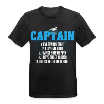 Boat Lovers Boat Captain Captain Captains - Men's Breathable T-Shirt - black - Front - AI Model Male 178 light (178cm)