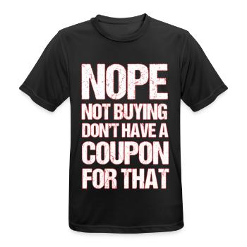 Coupon Shopper Discount Couponer Vente à prix réduit - T-shirt respirant Homme - noir - Devant - AI Model Male 178 light (178cm)