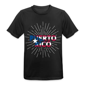 Porto Rico Porto Rico Origine - T-shirt respirant Homme - noir - Devant - AI Model Male 178 light (178cm)