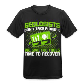 Geologists don't take a break Tools recover - Men's Breathable T-Shirt - black - Front - AI Model Male 178 light (178cm)