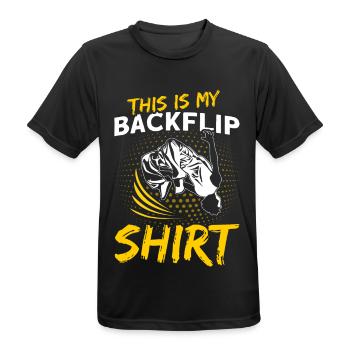Extreme Sports Parkour C’est ma chemise backflip - T-shirt respirant Homme - noir - Devant - AI Model Male 178 light (178cm)