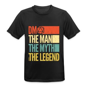 Donjons dragons - DM l'homme le mythe la légende ! - T-shirt respirant Homme - noir - Devant - AI Model Male 178 light (178cm)