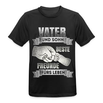 Vater und Sohn - Beste Freunde - DE - Männer T-Shirt atmungsaktiv - Schwarz - Vorne - AI Model Male 178 light (178cm)