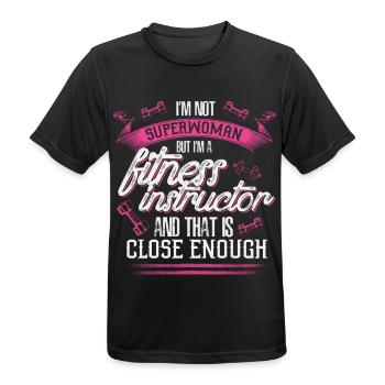 Fitness Instructor - EN - Männer T-Shirt atmungsaktiv - Schwarz - Vorne - AI Model Male 178 light (178cm)